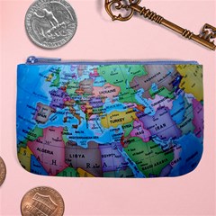 Globe World Map Maps Europe Large Coin Purse by Sudhe