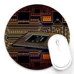 Processor Cpu Board Circuits Round Mousepads by Sudhe