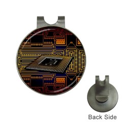 Processor Cpu Board Circuits Hat Clips With Golf Markers by Sudhe