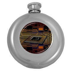 Processor Cpu Board Circuits Round Hip Flask (5 Oz) by Sudhe