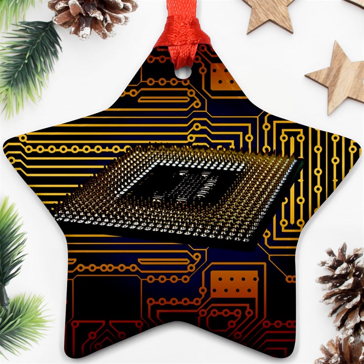 Processor Cpu Board Circuits Star Ornament (Two Sides)