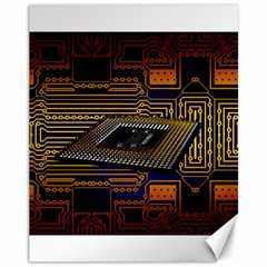 Processor Cpu Board Circuits Canvas 11  X 14  by Sudhe