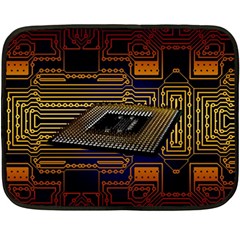 Processor Cpu Board Circuits Double Sided Fleece Blanket (mini)  by Sudhe