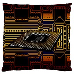 Processor Cpu Board Circuits Large Cushion Case (two Sides) by Sudhe