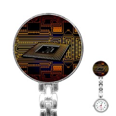 Processor Cpu Board Circuits Stainless Steel Nurses Watch by Sudhe