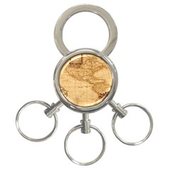 Map Discovery America Ship Train 3-ring Key Chains by Sudhe