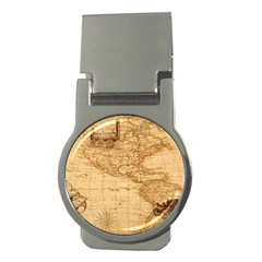 Map Discovery America Ship Train Money Clips (round)  by Sudhe