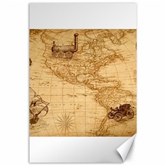 Map Discovery America Ship Train Canvas 24  X 36  by Sudhe