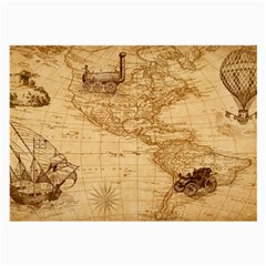 Map Discovery America Ship Train Large Glasses Cloth (2-side) by Sudhe