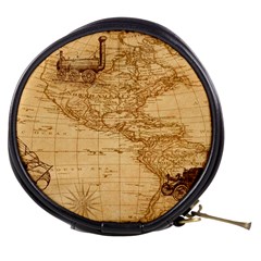 Map Discovery America Ship Train Mini Makeup Bag by Sudhe