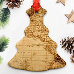 Map Discovery America Ship Train Christmas Tree Ornament (two Sides) by Sudhe