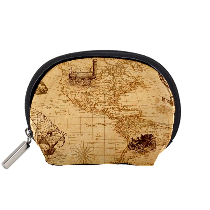 Map Discovery America Ship Train Accessory Pouch (Small)