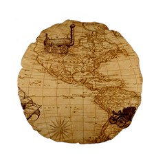 Map Discovery America Ship Train Standard 15  Premium Flano Round Cushions by Sudhe