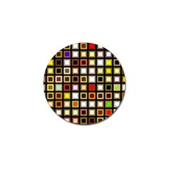 Squares Colorful Texture Modern Art Golf Ball Marker by Sudhe