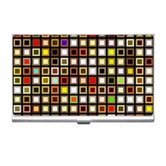 Squares Colorful Texture Modern Art Business Card Holder by Sudhe