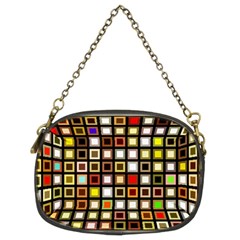 Squares Colorful Texture Modern Art Chain Purse (two Sides) by Sudhe