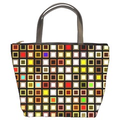 Squares Colorful Texture Modern Art Bucket Bag