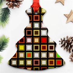 Squares Colorful Texture Modern Art Ornament (christmas Tree)  by Sudhe