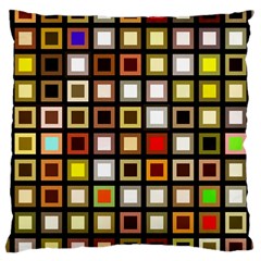 Squares Colorful Texture Modern Art Large Cushion Case (one Side) by Sudhe