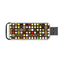 Squares Colorful Texture Modern Art Portable Usb Flash (one Side) by Sudhe