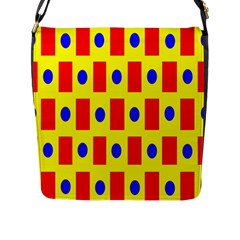 Pattern Design Backdrop Flap Closure Messenger Bag (l) by Sudhe