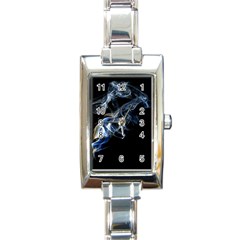 Smoke Flame Dynamic Wave Motion Rectangle Italian Charm Watch by Sudhe