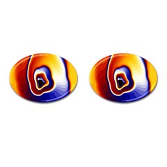 Fractal Art Paint Pattern Texture Cufflinks (oval) by Sudhe