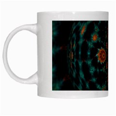 Abstract Digital Geometric Pattern White Mugs by Sudhe