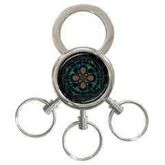 Abstract Digital Geometric Pattern 3-ring Key Chains by Sudhe