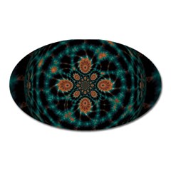 Abstract Digital Geometric Pattern Oval Magnet by Sudhe