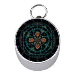 Abstract Digital Geometric Pattern Mini Silver Compasses by Sudhe