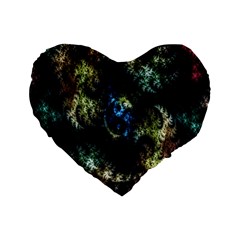 Abstract Digital Art Fractal Standard 16  Premium Flano Heart Shape Cushions