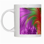 Fractal Purple Green Orange Yellow White Mugs Left