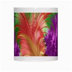 Fractal Purple Green Orange Yellow White Mugs Center