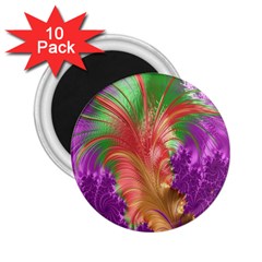 Fractal Purple Green Orange Yellow 2 25  Magnets (10 Pack)  by Sudhe