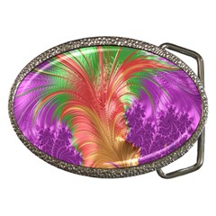 Fractal Purple Green Orange Yellow Belt Buckles by Sudhe