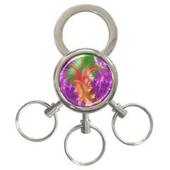 Fractal Purple Green Orange Yellow 3-ring Key Chains by Sudhe