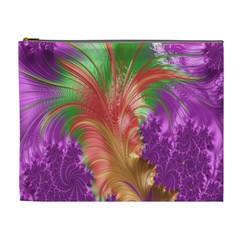 Fractal Purple Green Orange Yellow Cosmetic Bag (xl) by Sudhe