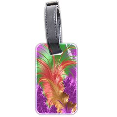 Fractal Purple Green Orange Yellow Luggage Tags (two Sides) by Sudhe