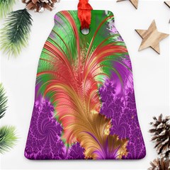 Fractal Purple Green Orange Yellow Bell Ornament (two Sides) by Sudhe