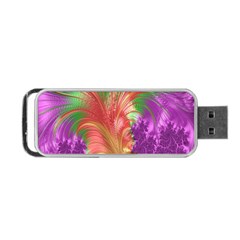 Fractal Purple Green Orange Yellow Portable Usb Flash (two Sides) by Sudhe