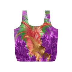 Fractal Purple Green Orange Yellow Full Print Recycle Bag (s) by Sudhe