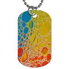 Bubbles Abstract Lights Yellow Dog Tag (one Side) by Sudhe