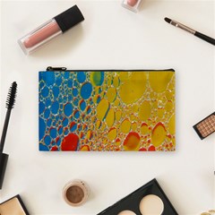 Bubbles Abstract Lights Yellow Cosmetic Bag (small) by Sudhe