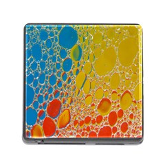 Bubbles Abstract Lights Yellow Memory Card Reader (square 5 Slot) by Sudhe