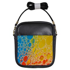 Bubbles Abstract Lights Yellow Girls Sling Bag by Sudhe