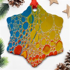 Bubbles Abstract Lights Yellow Ornament (snowflake) by Sudhe