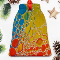 Bubbles Abstract Lights Yellow Ornament (bell) by Sudhe