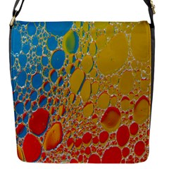 Bubbles Abstract Lights Yellow Flap Closure Messenger Bag (s) by Sudhe