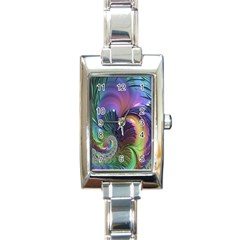 Fractal Artwork Art Swirl Vortex Rectangle Italian Charm Watch by Sudhe